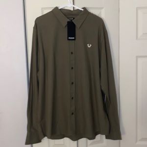 NWT True Religion Button Up Flannel Shirt